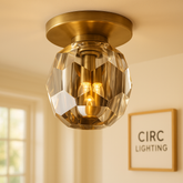 Boule De Cristal Smoke Glass Petite Flushmount